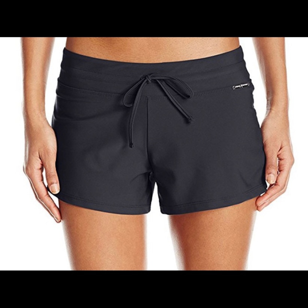 Black swim shorts